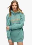 Superdry Jerseyjurk LUXE METALLIC LOGO HOOD DRESS