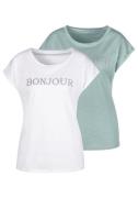 NU 20% KORTING: Vivance T-shirt Met frontdruk "Bonjour" in een zachte ...