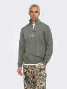 NU 20% KORTING: ONLY & SONS Sweatshirt ONSCURATED REG HALF ZIP SWEAT