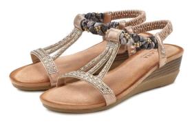 NU 20% KORTING: Lascana Sandalen met sierstenen, glitter, elastische b...