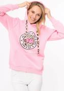 Zwillingsherz Hoodie met "wild at heart"-opdruk en bindbandjes in leeu...