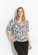 NU 20% KORTING: Cecil Blouse met korte mouwen Hals met split van puur ...