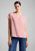 STREET ONE Blouse met korte mouwen Blouses T-shirt van pure viscose