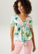 NU 20% KORTING: Aniston CASUAL Blouse met korte mouwen met bloemenprin...