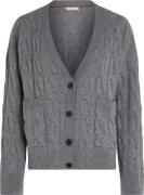 NU 20% KORTING: Tommy Hilfiger Vest SOFT WOOL CABLE CARDIGAN met kabel...