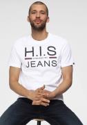 H.I.S Shirt met ronde hals slank gesneden, bedrukt ontwerp, ronde hals...