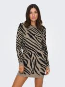 Only Gebreide jurk ONLJENNI LS ANIMAL DRESS EX KNT