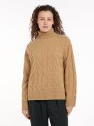 NU 20% KORTING: Tommy Hilfiger Coltrui SOFT WOOL CABLE ROLL-NK SWEATER...