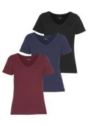 H.I.S T-shirt Essential basics heup-lange pasvorm, figuuraccentuerende...