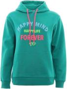 Zwillingsherz Sweatshirt met "happy"-borduursel in neonkleur op de voo...