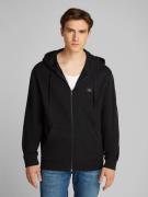 NU 20% KORTING: Calvin Klein Sweatvest WOVEN LABEL ZIP THROUGH HOODIE