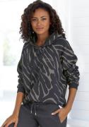 NU 20% KORTING: Lascana Hoodie met zebrapatroon, loungepak