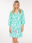 Zwillingsherz Zomerjurk Bladeren Tweekleurig met franjes en contraster...