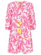 Zwillingsherz Zomerjurk Bladeren Tweekleurig met franjes en contraster...