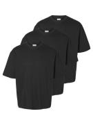 SELECTED HOMME Shirt met ronde hals SLHLOOSEOSCAR SS O-NECK TEE 3 PACK...