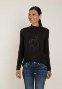 Seidel Moden Shirt met lange mouwen met glitterstenen, made in germany