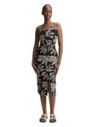 Tom Tailor Denim Midi-jurk met grafisch patroon en spaghetti-bandjes