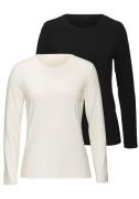 Lascana Shirt met lange mouwen Van zachte viscose-stretch van zachte v...