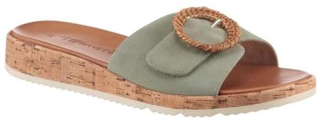 Tamaris Slippers , sleehak, zomerschoen, instapschoen met mooie sierge...