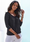 Lascana Shirt met 3/4 mouwen Met fijne plooien bij de hals