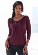 Lascana Shirt met 3/4 mouwen Met fijne plooien bij de hals