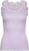rosemunde Tanktop Babette Silk Top prachtige vintage kantafwerking aan...