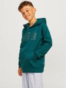Jack & Jones Junior Hoodie JJECORP met print, kangoeroezak, onderhouds...