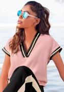 Lascana Slip-over Korte mouwshirt met V-hals