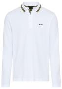 BOSS GREEN Poloshirt met lange mouwen Plisy met strepen op de kraag