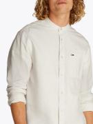 TOMMY JEANS Overhemd met lange mouwen TJM LINEN MIX BAND COLLAR SHIRT