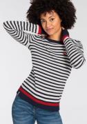 KangaROOS Gestreepte trui met streepjes en hartelijke logo-print