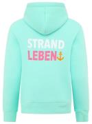 Zwillingsherz Hoodie Mijn Thuis met geborduurd "strand"-schrift op de ...