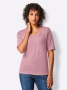 CREATION L PREMIUM Shirt met V-hals Pima-katoenen shirt (1-delig)