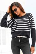 Vivance Gestreepte trui met sierknopen, strepenlook, gebreide trui, mo...
