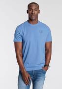 DELMAO Shirt met ronde hals Korte mouw, regular fit, basic, van 100% k...