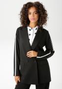 Aniston CASUAL Lange blazer met trendy streep op de schouder en de mou...