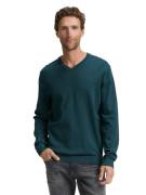 Tom Tailor Trui met V-hals met klein logoborduursel