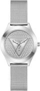 Guess Kwartshorloge GLITZ PLAQUE Horloge, dameshorloge, stalen band, m...