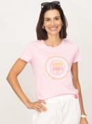 Zwillingsherz T-shirt GOOD VIBES Met veelkleurig borduursel