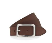 MUSTANG Leren riem Vierkante, matkleurige sluiting, 3,5 cm