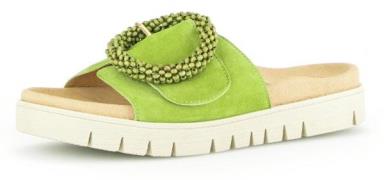 Gabor Slippers , plateau, zomerschoen, slippers met sierparels aan de ...