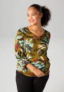 Aniston PLUS Shirt met lange mouwen met kleurharmonieuze, grootvlak bl...