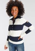 KangaROOS Trui met polokraag met modieuze knoopsluiting en maritieme b...