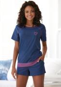 Vivance Dreams Shortama met decoratieve flatlock-naden in neonkleuren ...