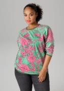 Aniston PLUS Sweatshirt met grootvlak grafische bloemen bedrukt