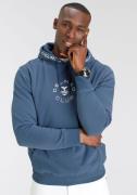 DELMAO Hoodie Langarm, losse pasvorm, met print en borduursel, met cap...