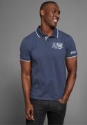 DELMAO Poloshirt met sportieve contraststrepen en gestreepte knoopslui...