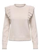 Only Gebreide trui ONLAMA LIFE LS O-NECK RUFFLE CC KNT