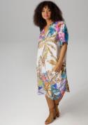 Aniston PLUS Blousejurk met kleurrijke, grootvlak palmprint