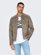 ONLY & SONS Imitatieleren jack ONSGUS FAUX SUEDE RACER JACKET OTW NOOS